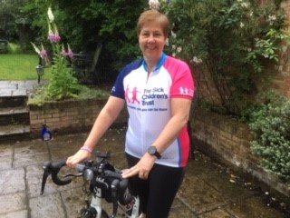 Sue Sykes, in training for the charity bike ride